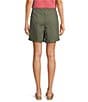Faherty Topanga Organic Cotton Blend High Rise Flat Front Shorts, Color:Thyme - Image 2
