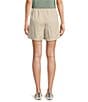 Faherty Topanga Organic Cotton Blend High Rise Flat Front Shorts, Color:Wheaten - Image 2