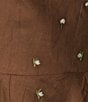 Fanm Mon Helaina Floral Embroidered Bow Front Sweetheart Neck Sheath Peplum Mini Dress, Color:Espresso - Image 3