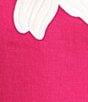 Fanm Mon Lorr Latrice White Full Bloom Embroidered Detail Spaghetti Strap Linen Midi Dress, Color:Fuchsia - Image 3