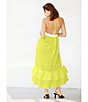 Color:Mustard Lime - Image 6 - Yamile Floral Embroidered Halter Tie Neck Midi Dress
