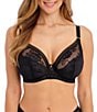 Color:Black - Image 1 - Fusion Lace Padded Plunge Bra