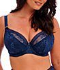 Fantasie Fusion Lace Padded Plunge Bra, Color:French Navy - Image 1
