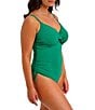 Fantasie Ottawa Solid V-Neck Front Twist Underwire Scoop Back Extended Bra Size Adjustable Strap One Piece Swimsuit - Image 3