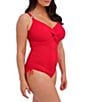 Fantasie Ottawa Solid V-Neck Front Twist Underwire Scoop Back Extended Bra Size Adjustable Strap One Piece Swimsuit, Color:Radred - Image 3