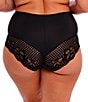 Color:Black - Image 2 - Reflect Stretch Lace Smoothing Moderate Coverage High Waist Brief Panty