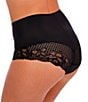 Color:Black - Image 3 - Reflect Stretch Lace Smoothing Moderate Coverage High Waist Brief Panty