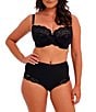 Color:Black - Image 4 - Reflect Stretch Lace Smoothing Moderate Coverage High Waist Brief Panty