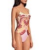 Farm Rio Arabesc Soft Yellow Print Tie Back One Piece Swimsuit - Image 3