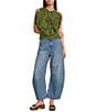 Farm Rio Barrel Leg Mid Rise Denim Jeans - Image 3