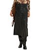 Farm Rio Black Leather Midi Skirt - Image 1