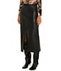 Farm Rio Black Leather Midi Skirt - Image 3
