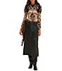 Farm Rio Black Leather Midi Skirt - Image 4