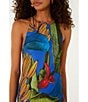 Farm Rio Blue Banana Grapes High Round Neck Sleeveless Maxi Dress - Image 4
