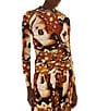 Farm Rio Borbofly Multicolor Printed Mock Neck Long Sleeve Ruched Tulle Blouse - Image 1