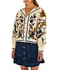 Farm Rio Button Front Flounce Hem Denim Mini Skirt - Image 3