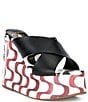 Farm Rio Copacabana Leather Printed Wedge Platform Slide Sandals - Image 2
