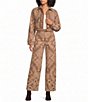 Farm Rio Cosmopolitan Full Print Collared Long Sleeve Coordinating Twill Jacket - Image 4