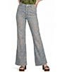 Farm Rio Eyelet Denim High Rise Flare Jeans - Image 1