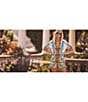 Farm Rio Flora Tile Linen Blend Off White Print Blouse - Image 5