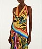 Farm Rio Multicolor Rainbow Summer Cowl Neck Sleeveless Scarf Blouse - Image 4