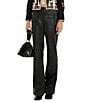 Farm Rio Rivet Leather Mid-Rise Flare Leg Pant - Image 1
