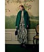 Farm Rio Striped Leaves Moss Printed Mock Neck Long Sleeve Coordinating Jersey Top - Image 6