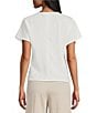 Feather Gray Cotton Blend Crew Neck Keyhole Tie Top - Image 2