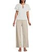 Feather Gray Cotton Blend Crew Neck Keyhole Tie Top - Image 3
