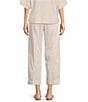 Feather Gray Crinkle Knit Cropped Cargo Barrel Pull-On Pants - Image 2