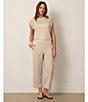 Feather Gray Crinkle Knit Cropped Cargo Barrel Pull-On Pants - Image 5