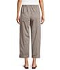 Feather Gray Crinkle Knit Cropped Cargo Barrel Pull-On Pants - Image 2