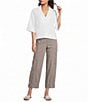 Feather Gray Crinkle Knit Cropped Cargo Barrel Pull-On Pants - Image 3