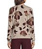 Feather Gray Knit Abstract Mock Neck Long Sleeve Sweater - Image 2