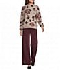 Feather Gray Knit Abstract Mock Neck Long Sleeve Sweater - Image 3