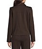 Feather Gray Knit Double Breasted Notch Lapel Long Sleeve Button Front Blazer - Image 2