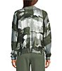 Feather Gray Knit Plaid Abstract Mock Neck Long Sleeve Sweater - Image 2