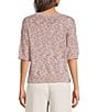 Feather Gray Light Weight Knit V-Neck Elbow Length Sleeve Sweater - Image 2