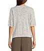 Feather Gray Light Weight Knit V-Neck Elbow Length Sleeve Sweater - Image 6