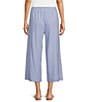 Feather Gray Linen Blend Wide Leg Trouser Pull-On Cropped Pants - Image 2