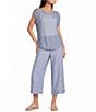 Feather Gray Linen Blend Wide Leg Trouser Pull-On Cropped Pants - Image 3