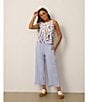 Feather Gray Linen Blend Wide Leg Trouser Pull-On Cropped Pants - Image 5