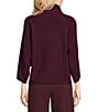 Feather Gray Ribbed Knit Mock Neck 3/4 Dolman Sleeve Sweater - Image 2