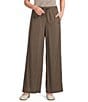 Feather Gray Sueded Luxe Wide Leg Drawstring Pull-On Pants - Image 1