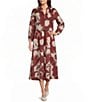 Feather Gray Sun Print Twofer Midi Dress - Image 1