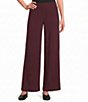 Feather Gray Waffle Knit Wide Leg Coordinating Pull-On Pants - Image 1
