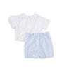 Color:White/Blue - Image 2 - Baby Boys 3-9 Months Feather Stitched Bobby Suit