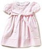 Color:Pink - Image 2 - Baby Girls 12-24 Months Ruffled Scallop Rose Embroidered Smocked Dress