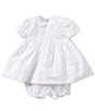 Color:White - Image 1 - Baby Girls 3-9 Months Pintuck and Lace Dress