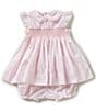 Color:Pink - Image 1 - Baby Girls 3-9 Months Flutter Sleeve Smocked Dress